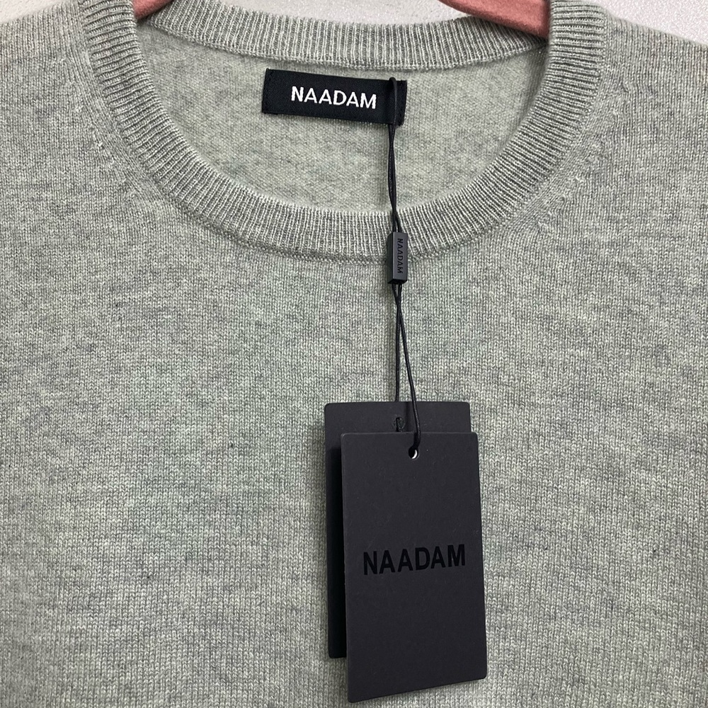 NAADAM Men's Light Gray Crewneck Sweater